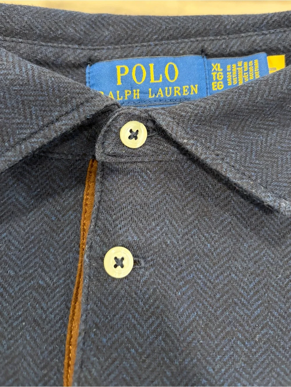 Ralph Lauren Navy Long-Sleeve Polo with Light Blue Pony-XL